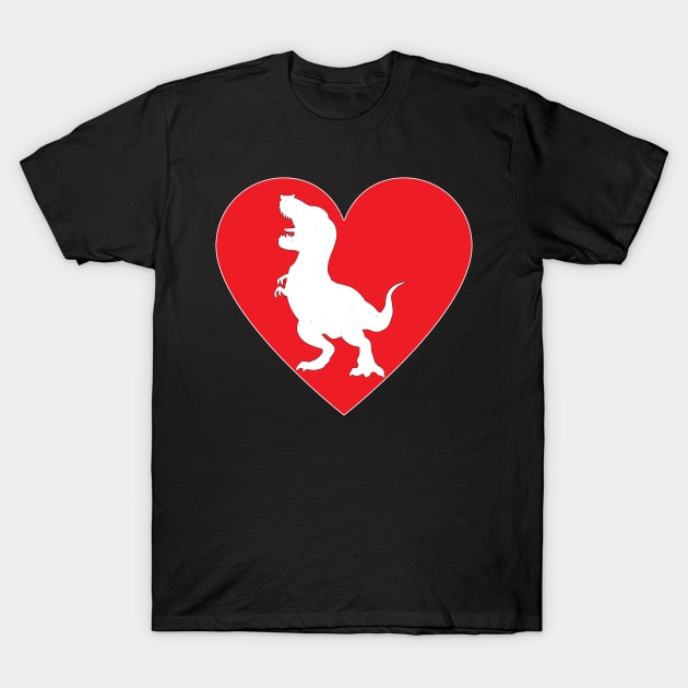 Trex red heart, cute valentine's day gift 2022 T-Shirt by Theretrotee